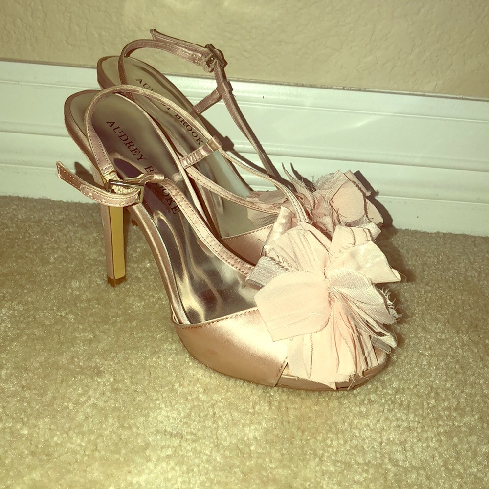 Light pink flower heels